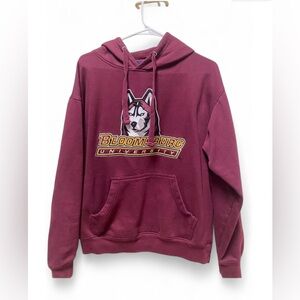 Women’s Burgundy Embroidered Mascot Bloomsburg University Hoodie